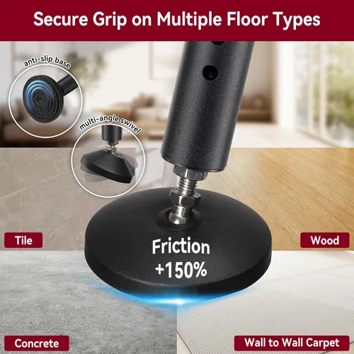 Vista 5 de Barra de seguridad 3 en 1 para puerta corrediza de patio, puerta corrediza de interior, barra de seguridad ajustable para puerta delantera