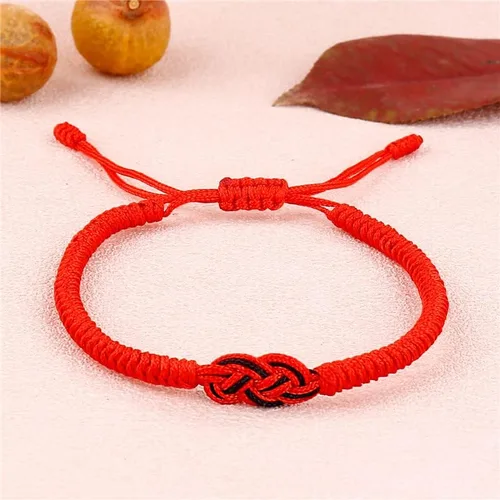 Vista 3 de Pingyongchang Pulseras de cuerda roja para parejas, protección a juego, relaciones de larga distancia, ajustable, de buena suerte, nudo, pulsera