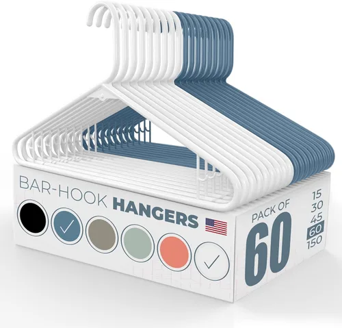 Vista 78 de Perchas de plástico fuertes hechas en Estados Unidos a granel, 20, 30, 50, 100 unidades, disponibles, para ropa de lavandería, perchas de plástico