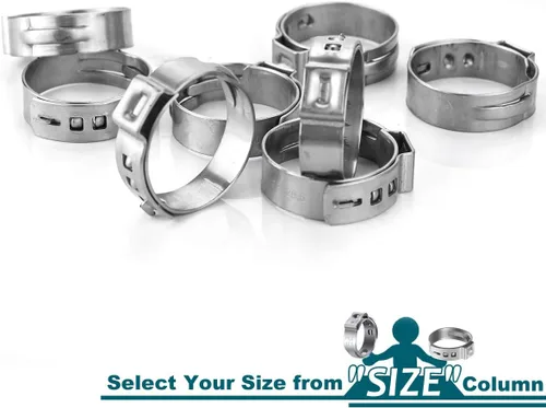 Vista 3 de LOKMAN Paquete de 50 Abrazaderas de Sujeción PEX de 1 Pulgada, Anillos de Sujeción y Prensado de Acero Inoxidable Abrazaderas de Pellizco