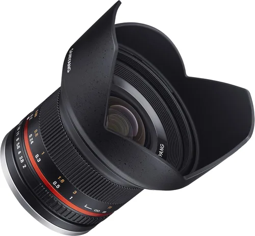 Vista 5 de Samyang SY12M-FX-SIL 0.472 in F2.0 Lente ultra gran angular para cámaras Fujifilm X-Mount, color plateado