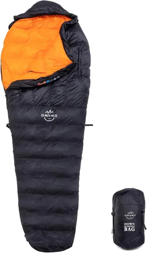 Vista 10 de Rectangular Down Sleeping Bag for Adults Camping Hike with Arm Holes Negro / 0℉/Cremallera izquierda