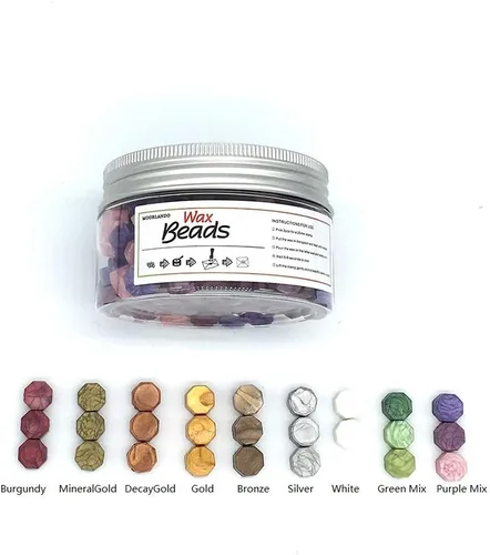 Vista 5 de 200 cuentas de cera para sellar sellos de cera, perfectas para tarjetas, sobres, invitaciones, paquetes de vino, sellado de letras (burdeos)