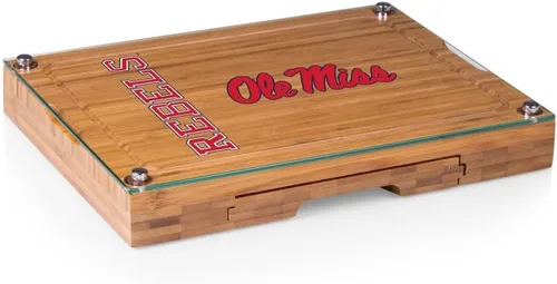 Vista 28 de PICNIC TIME NCAA Juego de tabla de queso y cuchillos con parte superior de vidrio de concierto, juego de tabla de charcutería, tabla de cortar