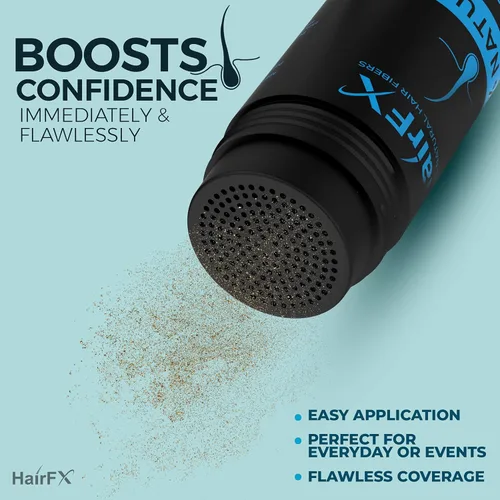 Vista 6 de Fibras capilares para el cabello fino (marrón oscuro), indetectables y naturales, botella gigante de 0.11 onzas, engrosador de cabello + cabello más