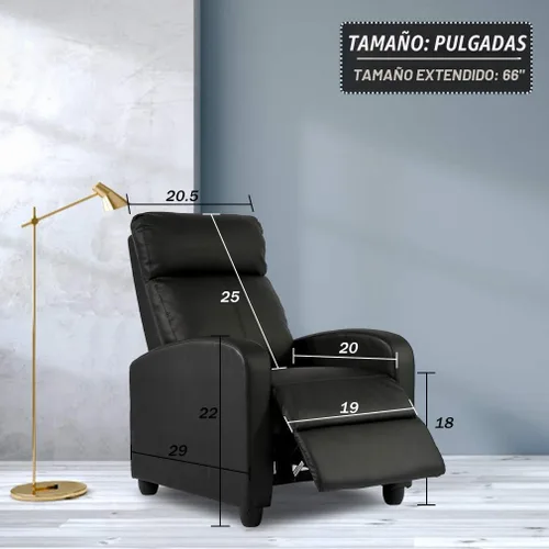 Vista 3 de BestMassage Silla reclinable con función de masaje de 2 puntos Negra con soporte lumbar, respaldo ajustable, reposabrazos anchos, reposapiés