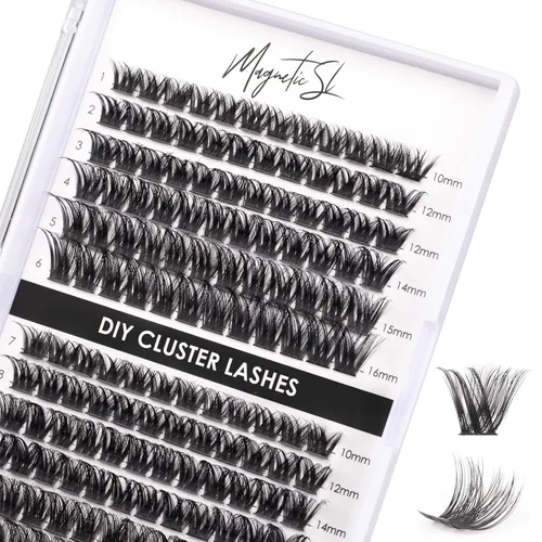 Vista 24 de Extensiones de pestañas en racimo, 72 racimos de pestañas individuales, extensiones de pestañas postizas, kit de extensión de pestañas para colocar