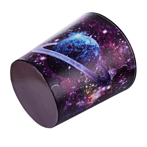 Vista 4 de Cubo de basura de cuero, cesta decorativa de desechos, pequeña cesta de papel de desecho de capacidad de 10 litros, bote de basura impermeable