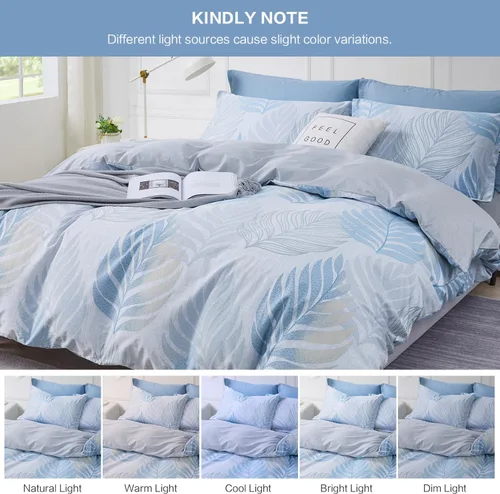 Vista 127 de SAPHREAS Juego de funda de edredón de algodón, tamaño King, a cuadros color gris oscuro y gris, geométrico, 3 piezas, 1 funda de edredón y 2 fundas