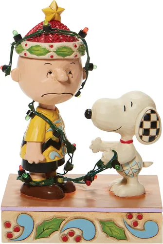 Enesco Peanuts by Jim Shore Charlie Brown - Figura iluminada de Charlie Brown, 5.875 pulgadas, multicolor