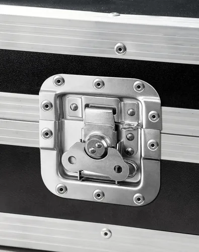 Vista 5 de QWORK Road Case - Pestillo empotrado con resorte, paquete de 4 cierres de mariposa empotrados resistentes para funda de vuelo, PA DJ Rack/Road Case