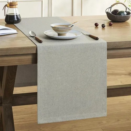 Vista 14 de ZeeMart Camino de Mesa Básico Estilo Lino, 14 x 48 Pulgadas Chambray Azul, Rústico Granja Azul Polvoriento Claro Caminos de Mesa 48 Pulgadas