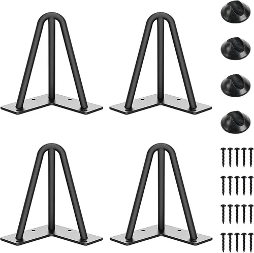 Vista 25 de SMARTSTANDARD Patas de mesa de horquilla de 4 pulgadas, 3 varillas de acero de 1/2 pulgada de diámetro de tubo, capacidad de carga de 800 libras