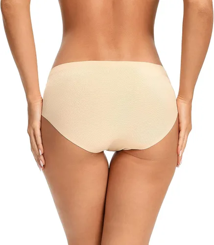 Vista 4 de voenxe Ropa interior hipster sin costuras para mujer, braguitas transpirables para mujer, bragas invisibles, ropa interior cómoda para mujer