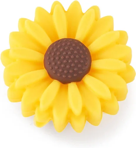 Vista 7 de Beadthoven - 10 cuentas de margaritas de silicona de girasol, 0.866 pulgadas, cuentas para pulseras y collares para cordones, fabricación de joyas