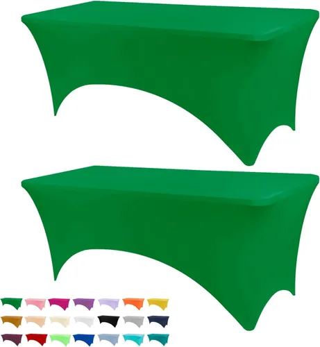 Vista 37 de BDDC - Funda de mesa ajustada de 4 pies, manteles de elastano negros, manteles elásticos lavables y resistentes a las arrugas para eventos, bodas
