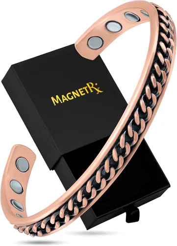 MagnetRX® Pulseras Magnéticas de Cobre – Pulsera Efectiva de Cobre Puro para Hombres y Mujeres – Brazalete de Puño de Cobre Ajustable Magnético