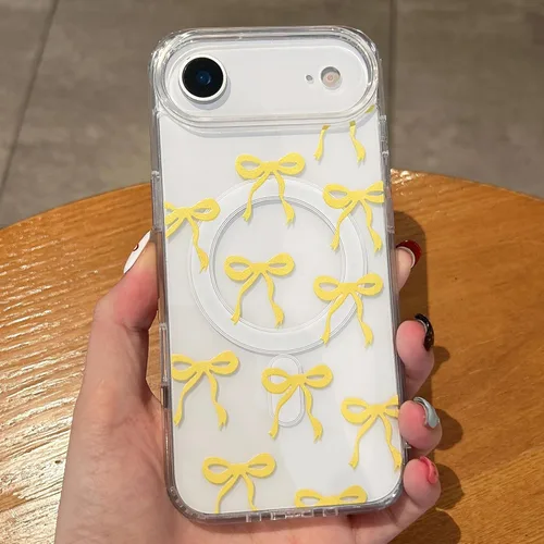 Vista 23 de UEEBAI - Funda magnética para iPhone 11, diseño de lazo, compatible con MagSafe, funda transparente delgada inalámbrica, antiamarilleo, a prueba