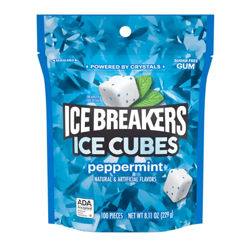 Vista 3 de ICE BREAKERS Ice Cubes - Goma de mascar de menta sin azúcar, 8.11 onzas (100 piezas)