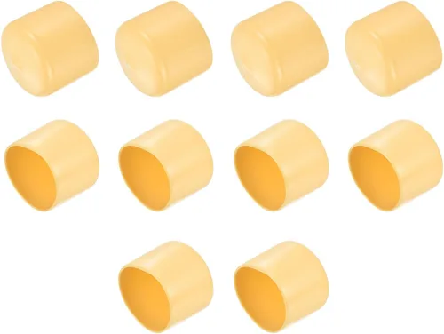 Vista 6 de uxcell 10 tapas de goma de 0.984 in (1 pulgada) de vinilo de identificación redonda tapa tapa de rosca protectores de rosca negro
