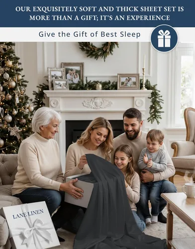 Vista 322 de LANE LINEN - Sábanas individual 100% algodón egipcio suave, cómodo y grueso de calidad de hotel, costuras reforzadas totalmente elásticas, sin