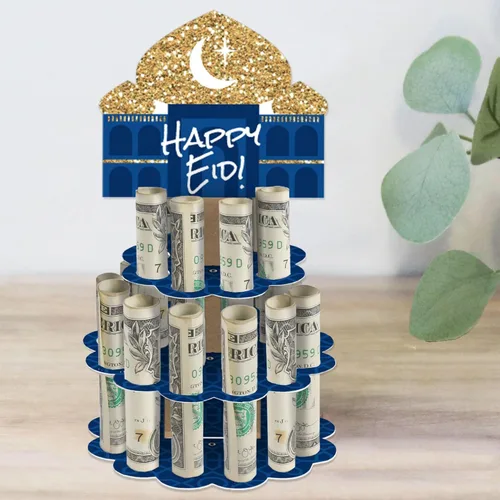Big Dot of Happiness Ramadán - DIY Eid Mubarak Party Money Holder Gift - Cash Cake