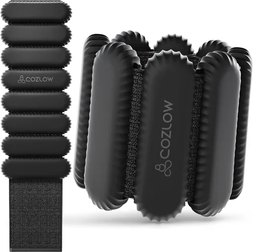 Cozlow - Ankle & Wrist Weights - for Men & Women - 1 Pair - Adjustable Silicone Workout Bands for Fitness & Strength Training - Wearable Leg & Cuff