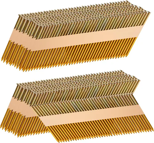Vista 13 de Clavos de marco de 30 a 34 grados, vástago de anillo de 2-1/2 x 12 pulgadas, 520 unidades, cabeza D, cinta de papel electrogalvanizado