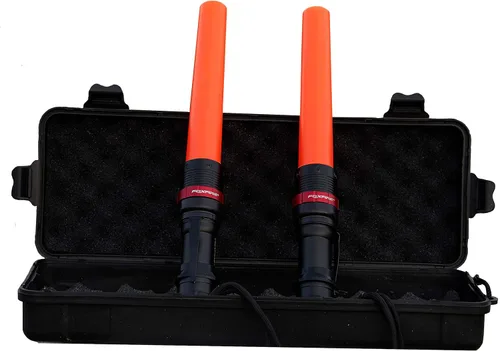 Vista 2 de FOXFIRE Kit de bastón de tráfico con linterna LED de 250 lúmenes, visibilidad de 1/2 milla para personal de eventos, control de multitudes y control