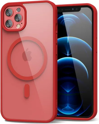 Vista 23 de oakxco Funda magnética transparente compatible con Magsafe, delgada, transparente, no amarillea, híbrida de silicona suave y cubierta protectora