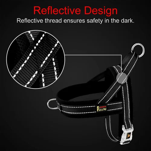 Vista 4 de Plutus Pet Arnés sin tirones para perro, con acolchado de malla transpirable, arnés reflectante ajustable a prueba de escapes, arnés de chaleco