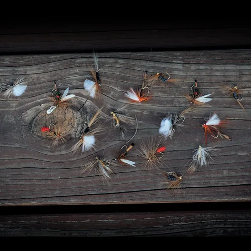 Vista 5 de Goture Kit de moscas de pesca con mosca, 25 piezas/30 piezas/100 piezas señuelos de pesca con mosca, moscas secas, moscas húmedas, streamers