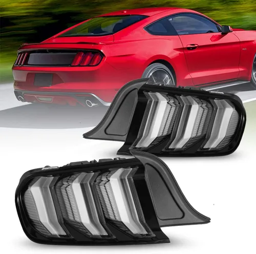 Nixon Offroad Conjunto de luces traseras LED para Ford Mustang 2015-2023, estilo Euro, par de luces traseras LED Mustang con intermitentes