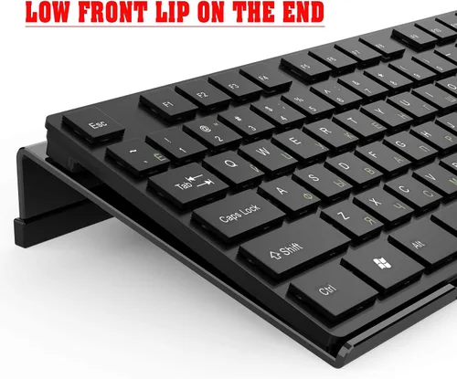 Vista 3 de KOTEMON Soporte de teclado de computadora inclinado de acrílico para escritura ergonómica, soporte para bandeja de teclado con funda antideslizante