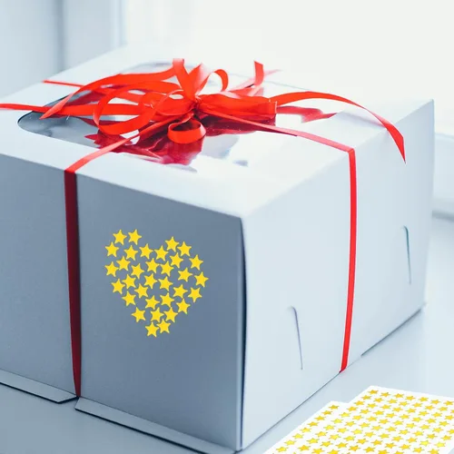 Vista 4 de Calcomanías de estrella dorada de 0.3 pulgadas de diámetro, 1080 piezas, 10 hojas, calcomanías de recompensa para niños, ideales para gráficos