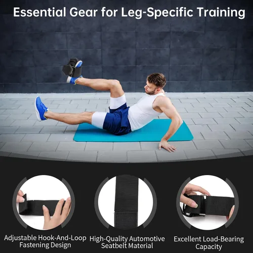 Vista 4 de 2 piezas de mancuernas para pie, correa de peso para ejercicio, correas ajustables para el tobillo, soporte de peso para levantamiento de piernas