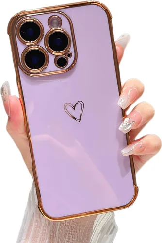 Vista 23 de ZTOFERA Funda diseñada para iPhone Air de 6.5 pulgadas, bonito borde chapado con patrón de corazones de amor con protección para lente de cámara