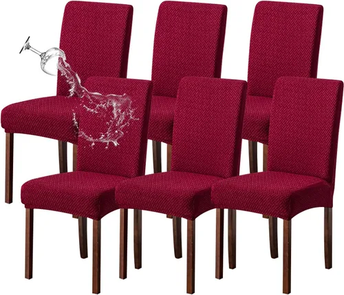 Vista 47 de Genina Fundas para sillas de comedor, fundas elásticas para sillas de comedor, fundas elásticas para sillas Parsons de la cocina (beige, 2 unidades)