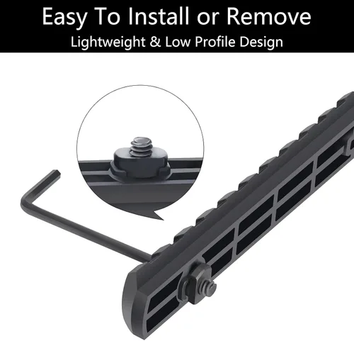 Vista 4 de Riel Picatinny Polímero Riel de Accesorio Picatinny Riel Picatinny Único, 3 5 7 9 11 13 Ranuras Negro