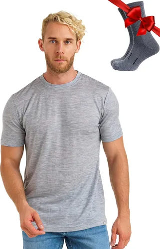 Vista 14 de Camiseta 100% de lana merino para hombre - Camiseta interior de capa base Azul ártico