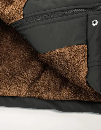 Vista 6 de Maacie Abrigo de maternidad 3 en 1 con forro polar grueso para mujer, abrigo cálido con capucha