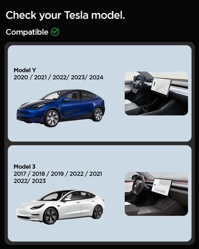 Vista 2 de Spigen GlasTR EZ FIT: protector de pantalla de vidrio templado diseñado para Tesla Model 3 (2023-2017), Tesla Model Y (2025-2020) pantalla táctil