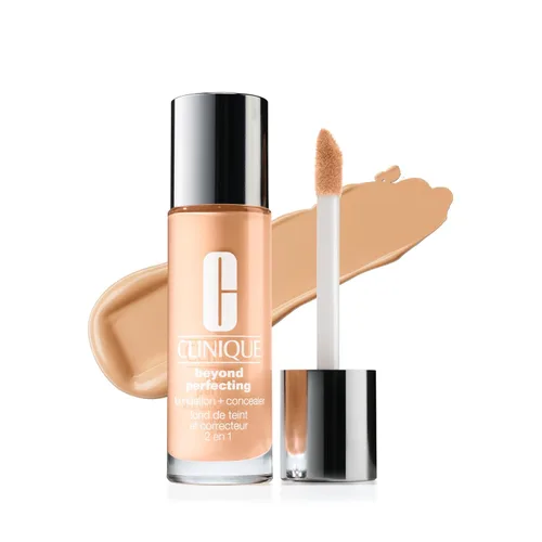 Vista 33 de Clinique Beyond Perfecting Lightweight Liquid Foundation + Concealer For Dry Combination to Oily Skin Types Full Coverage + Natural Matte Finish