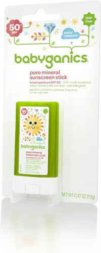 Babyganics Protector solar en barra 50 SPF, .47 onzas, el embalaje puede variar