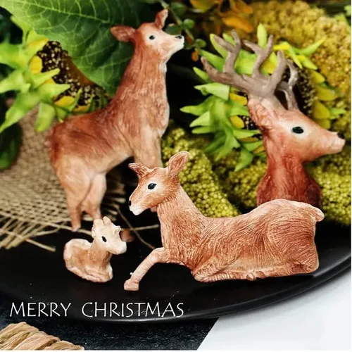 Vista 5 de DIY Christmas Elk Deer Antlers Molde de silicona Sugarcraft Fondant Cake Decorating Tools 3D Craft Chocolate Candy Arcilla Moldes de resina Molde