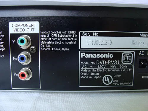 Vista 5 de Panasonic DVD-RV31K Reproductor de DVD, negro