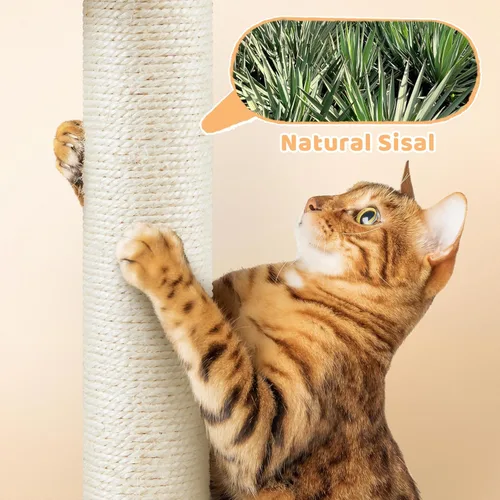 Vista 7 de Yaheetech Árbol para gatos, torre de escalada de varios niveles para gatos de interior, centro de actividades de mascotas, poste rascador, muebles