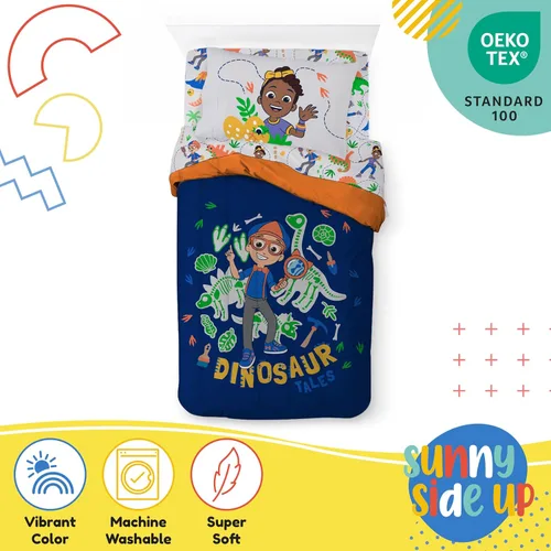 Vista 3 de Juego de edredón para niños Sunny Side Up incluye sábanas y fundas de almohada - Juego de cama suave y acogedor para una decoración elegante