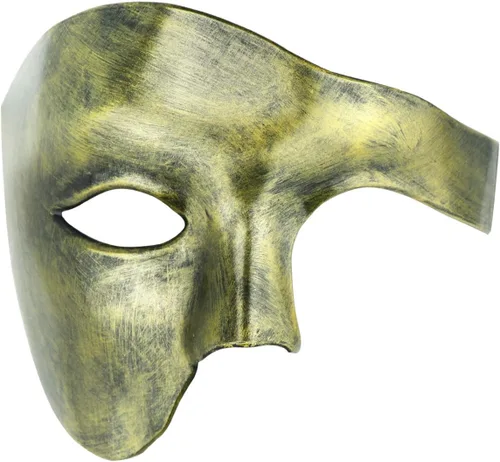 Vista 22 de Thmyo Half Face - Máscara de mascarada de carnaval veneciano para hombre, diseño vintage de Phantom of the Opera