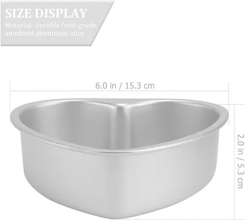 Vista 2 de Molde para pasteles en forma de corazón de 6 pulgadas con parte inferior extraíble para hornear pasteles, hogar, cocina, uso en el día de San